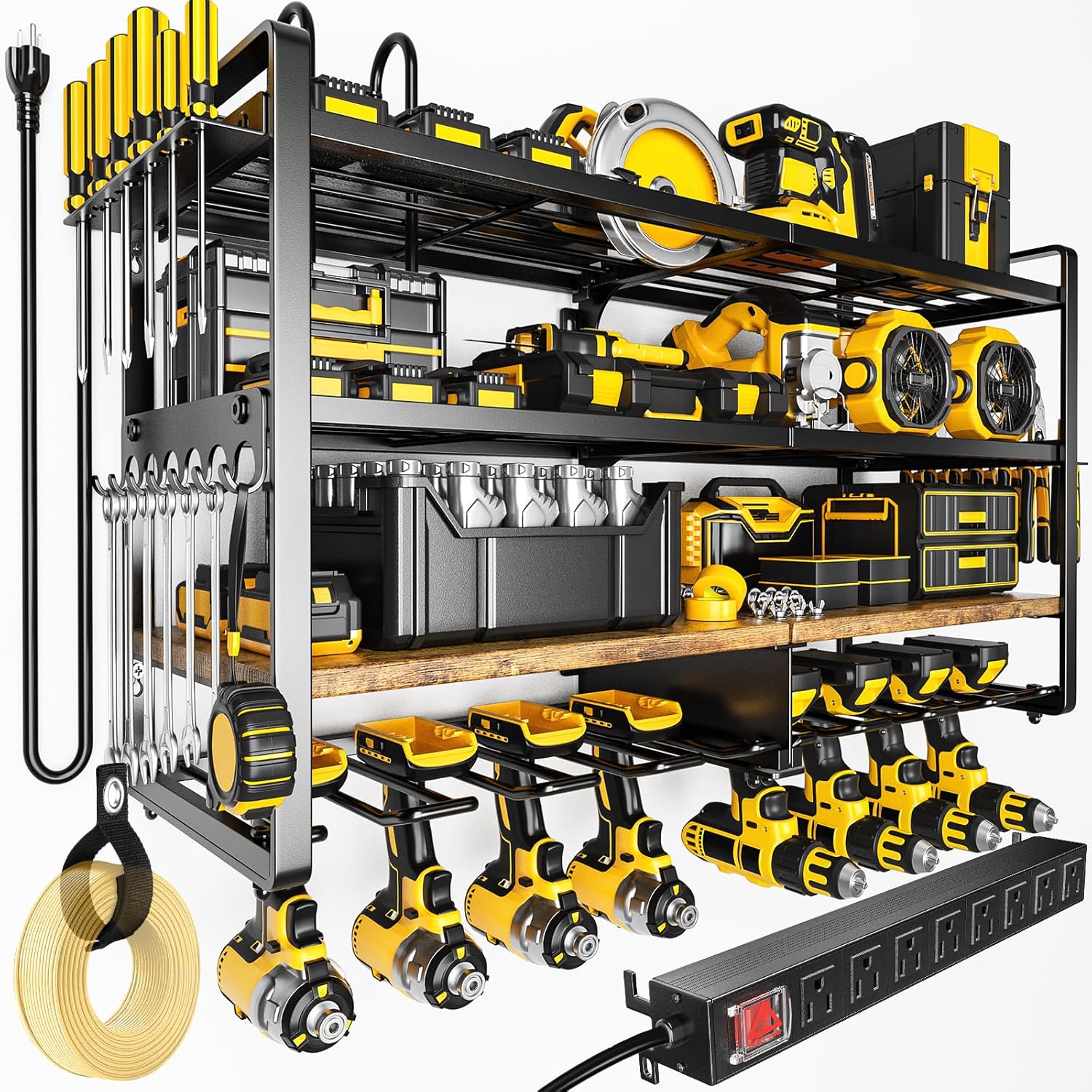 Power Tools Rack - Large Power Tool Organizer Wall Mount