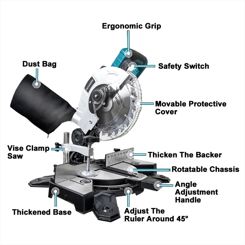 Inch Brushless Miter Saw Compa - огляд і ціна Power Tools Electrical