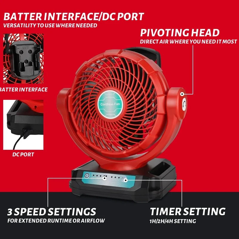 Cordless Fan For Milwaukee 18V - огляд і ціна Power Tools In Construction
